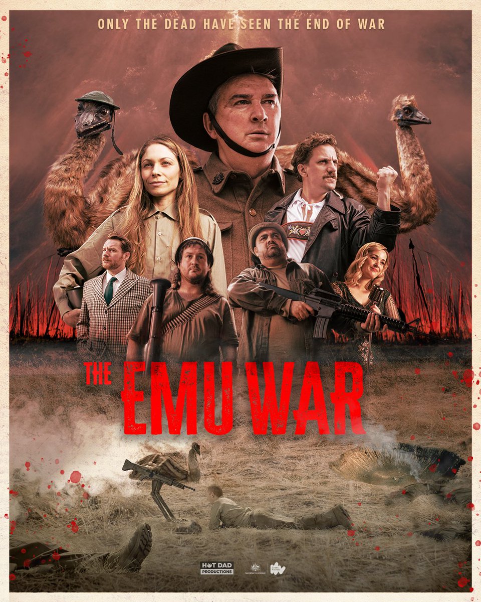 ProductionsDad's tweet image. 2.11.1932.
90 years ago today, The Emu War began. Coming 2023
Big thanks to @ScreenAustralia 
Poster by Jono Colliver and Juzzy Kane #theemuwar #emuwar