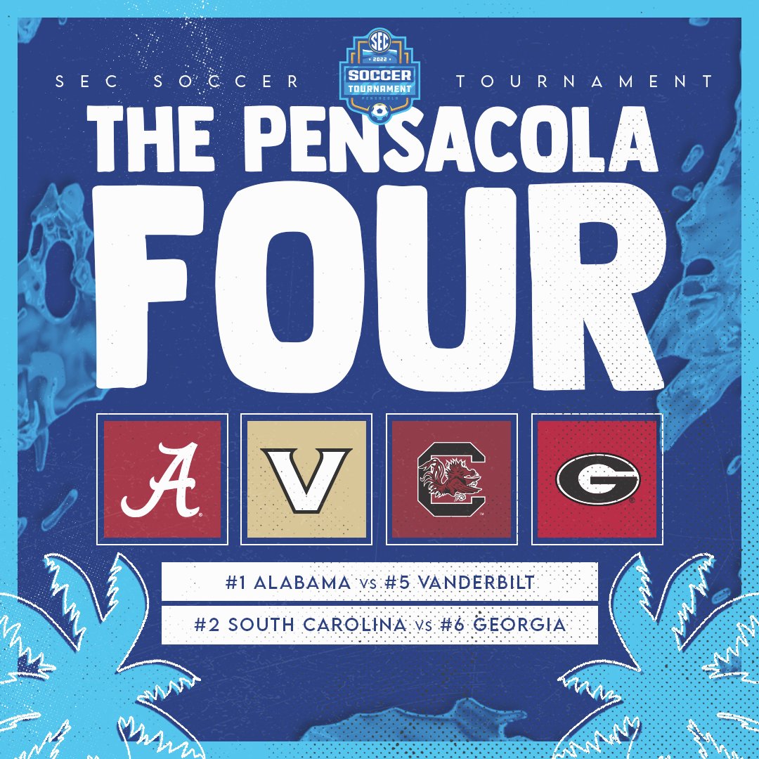 𝑻𝒉𝒆 𝑷𝒆𝒏𝒔𝒂𝒄𝒐𝒍𝒂 𝑭𝒐𝒖𝒓.

🐘 <a href="/AlabamaSoccer/">Alabama Soccer</a> 
⚓️ <a href="/VandySoccer/">Vanderbilt Soccer</a> 
🐔 <a href="/GamecockWSoccer/">South Carolina Women’s Soccer</a> 
🐶 <a href="/UGASoccer/">Georgia Soccer</a> 

#SECSOC x #SECTourney