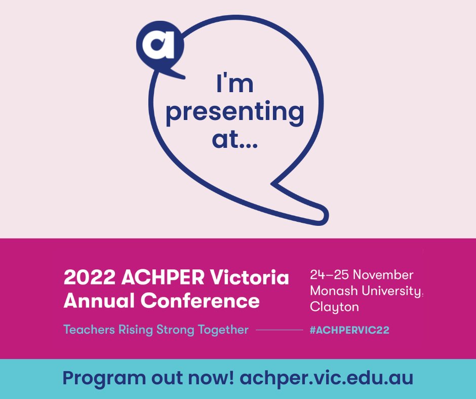 Can’t wait to share, along with <a href="/Mr_ThompsonPE/">Ric Thompson</a> - Using Technology to give and receive feedback! with my #HPE teaching tribe at #ACHPERVIC22on 24-25 November! Register now to lock your electives in early and see you there! bit.ly/3PQtLAN