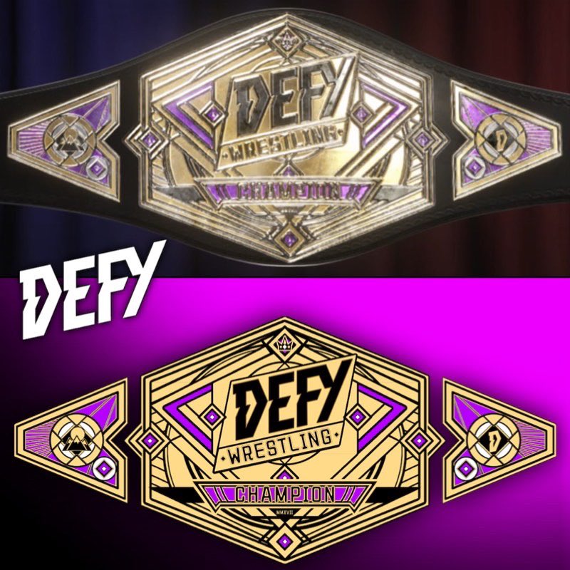 The current line-up of @defyNW Championships, available now on CC! Search “defy” and “brentmakesbelts”! #defy #defyance #defywrestling #defychampion #defytagteamchampions #defywomenschampion