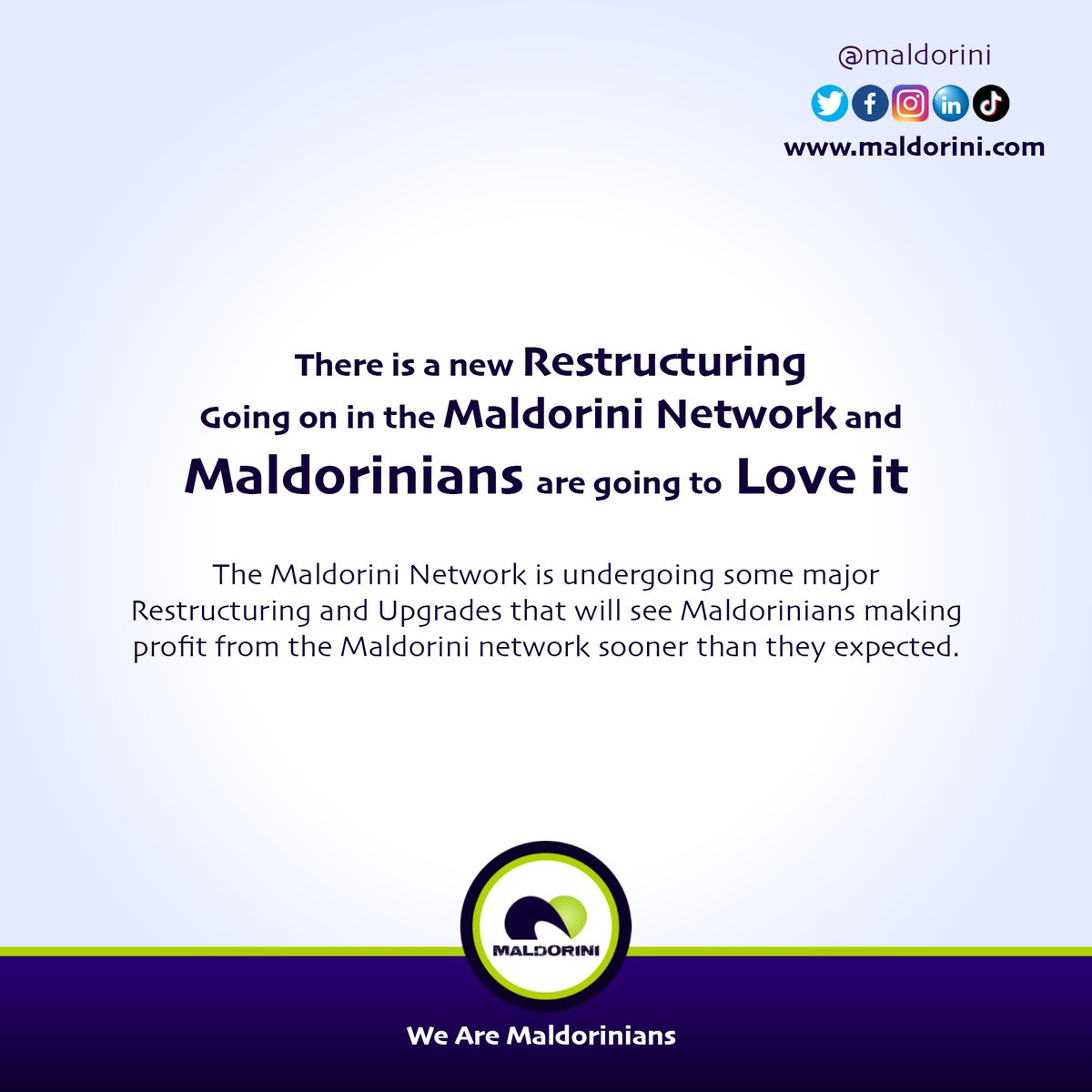 maldomaxtoken's tweet photo. Good Day Maldorinians.
There is a new Restructuring Going on in the Maldorini Network and you guys are going to Love it.

The Maldorini Network is making some major changes and Upgrades that will see Maldorinians making profit from the Maldorini network sooner than they expected. https://t.co/co3gVfZBMK