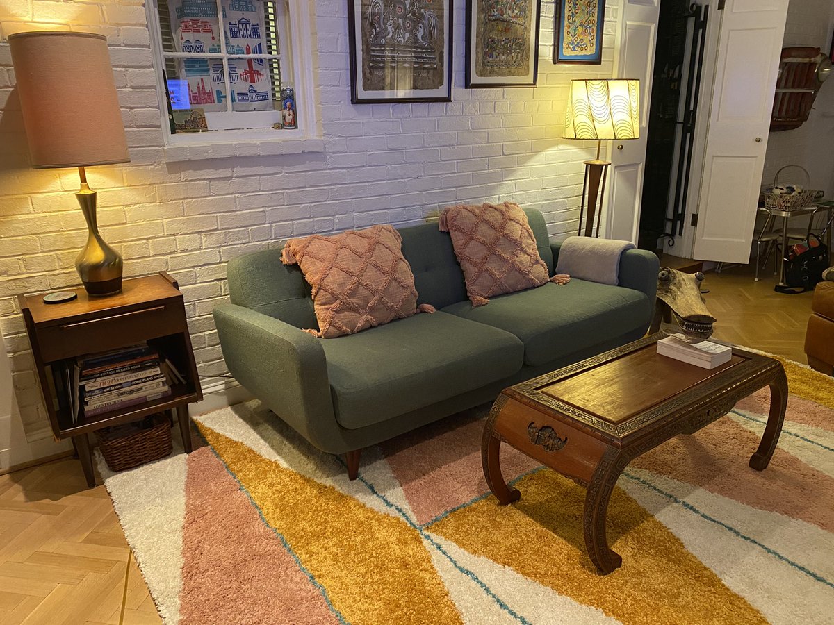 Rizabellepow's tweet photo. New rug from @Wayfair two ways, initial with the couch and then styled! #RPMDesignsDC https://t.co/d9ivORblT4