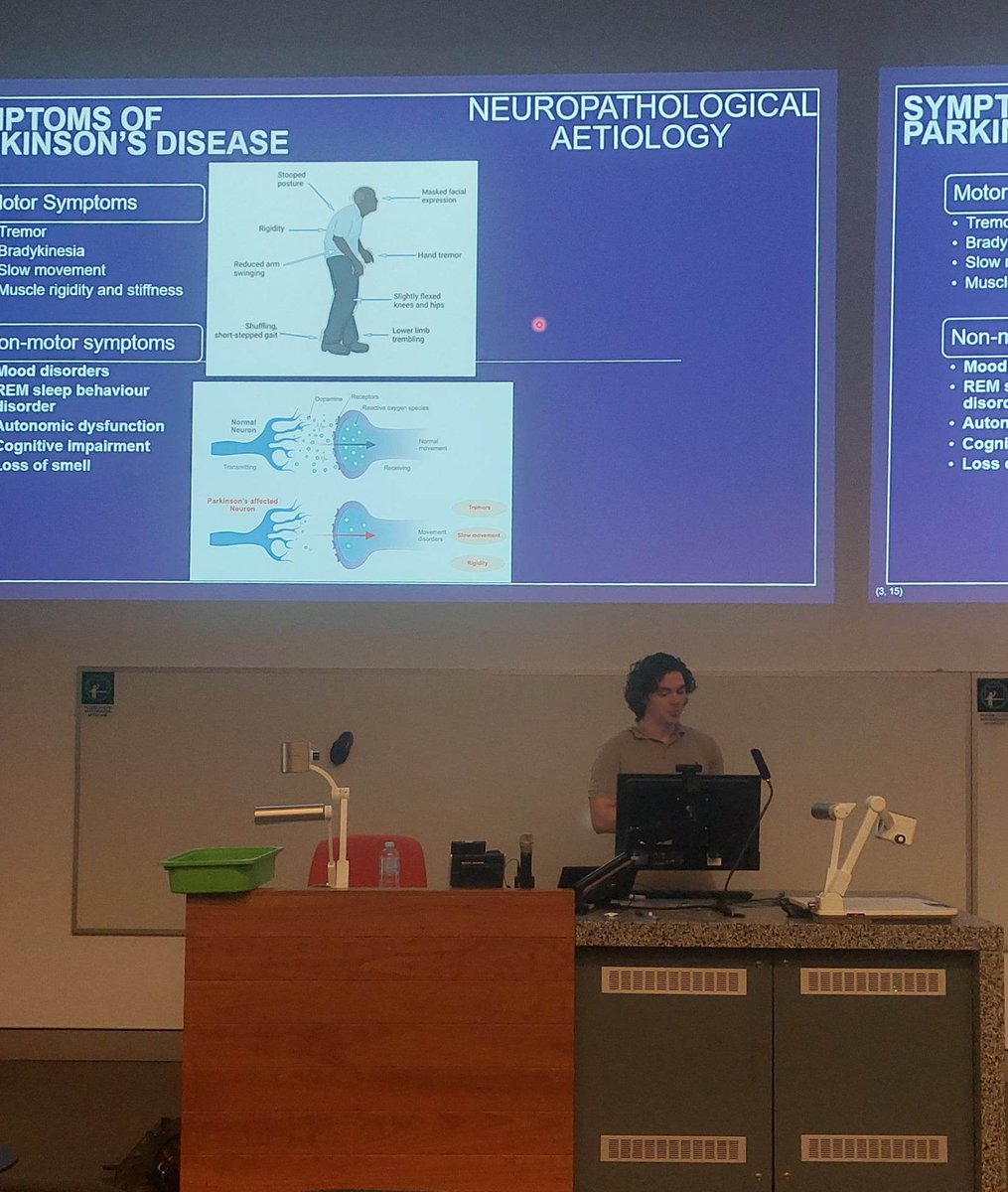 Gordon_NeuroLab's tweet photo. Celebrating our Honour's students,@maddy_yule &amp; Connor, who completed their Honours research seminars today @UQMedicine. Exciting targets &amp; new research avenues uncovered for our Parkinson's drug development &amp; biomarker programs. Well done! #ProudSupervisors @nanthini_j10 #UQCCR https://t.co/sFBtPy26t0