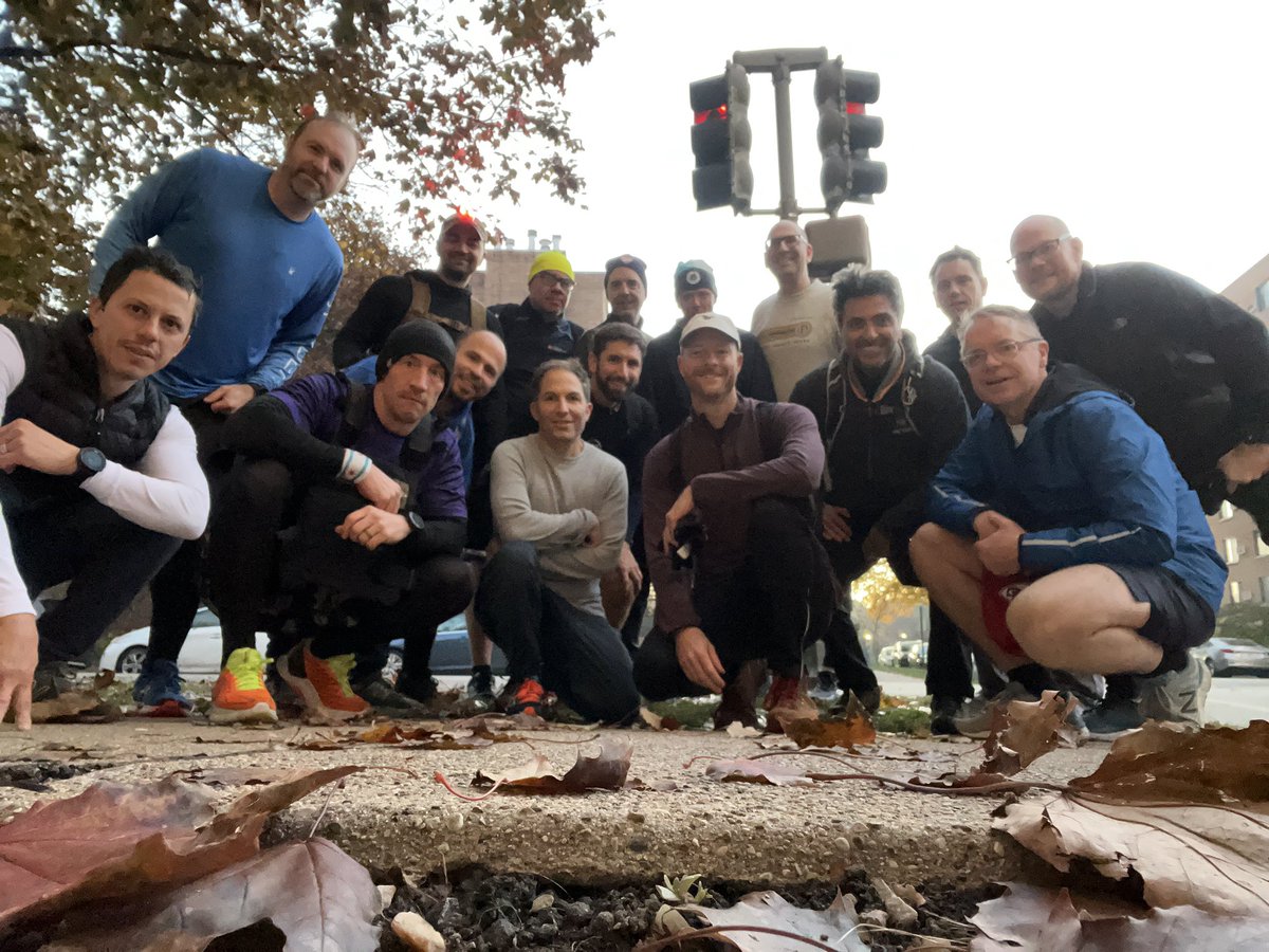16 for a little R&amp;R at The Weekly Grind.   Runnin’ &amp; Ruckin’ that is.  8 went one way &amp; 8 went the other way.  

We all met back for coffee &amp; fellowship.   Doesn’t matter where we start, we always end up back at the same spot.  Ready to pick up the 6 to support that other fella.