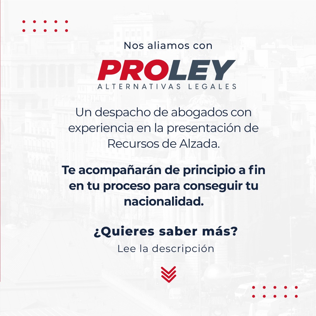PROCORP's tweet photo. El Recurso de Alzada es un mecanismo de protección al ciudadano frente al incumplimiento por parte de la administración pública en la resolución de trámites administrativos, como tu nacionalidad española.
Conoce más: https://t.co/YAEVKo9BkC

#nacionalidadespañola #recursodealzada https://t.co/LCBNGL9sv1