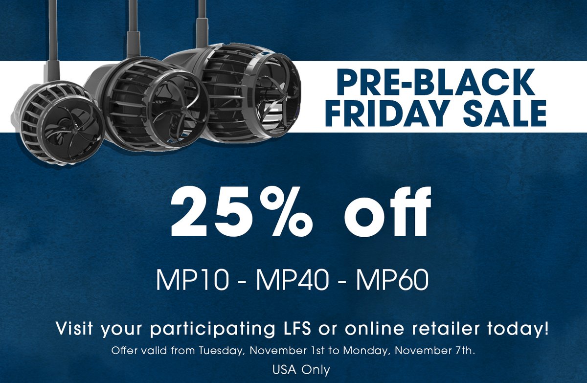 ChemaLpz's tweet photo. HAPPENING NOW, we're giving you 25% off VorTech's!! Be sure to check out your local fish store or favorite online retailer for more info! Offer ends November 7th, so don't wait. Only USS https://t.co/NAhDxiWdOa