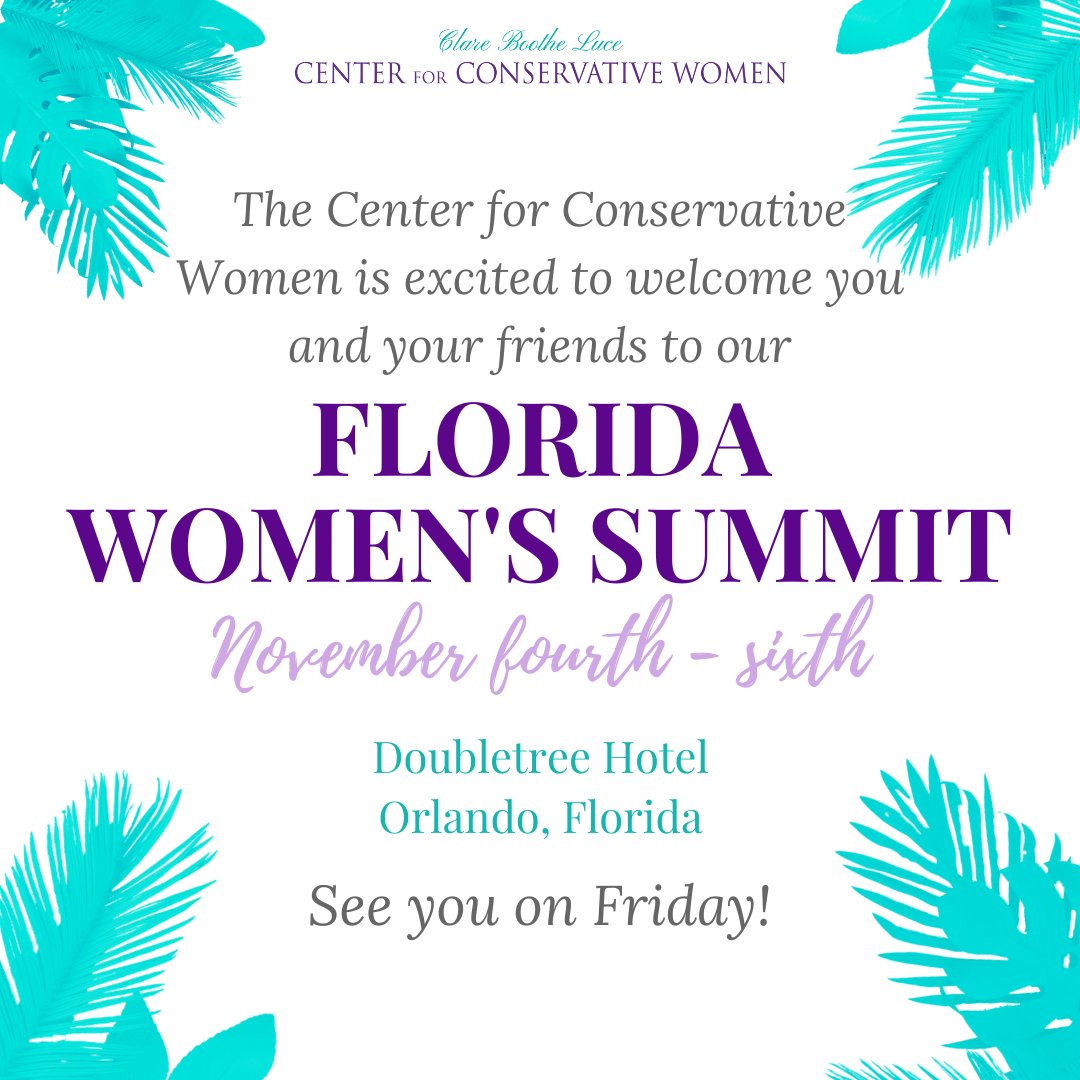 cblwomen's tweet photo. Check your feed this Friday and Saturday to see highlights from our biggest event of the year!
@RileyGaines @KristanHawkins @emilyjashinsky @realKTMcFarland @kateobenshain @classicallyabby @rachelsemmel @TamlynSheng
#cblwomen #conservativewomen #conservative #CBLFloridaSummit https://t.co/XJbJzutzK9