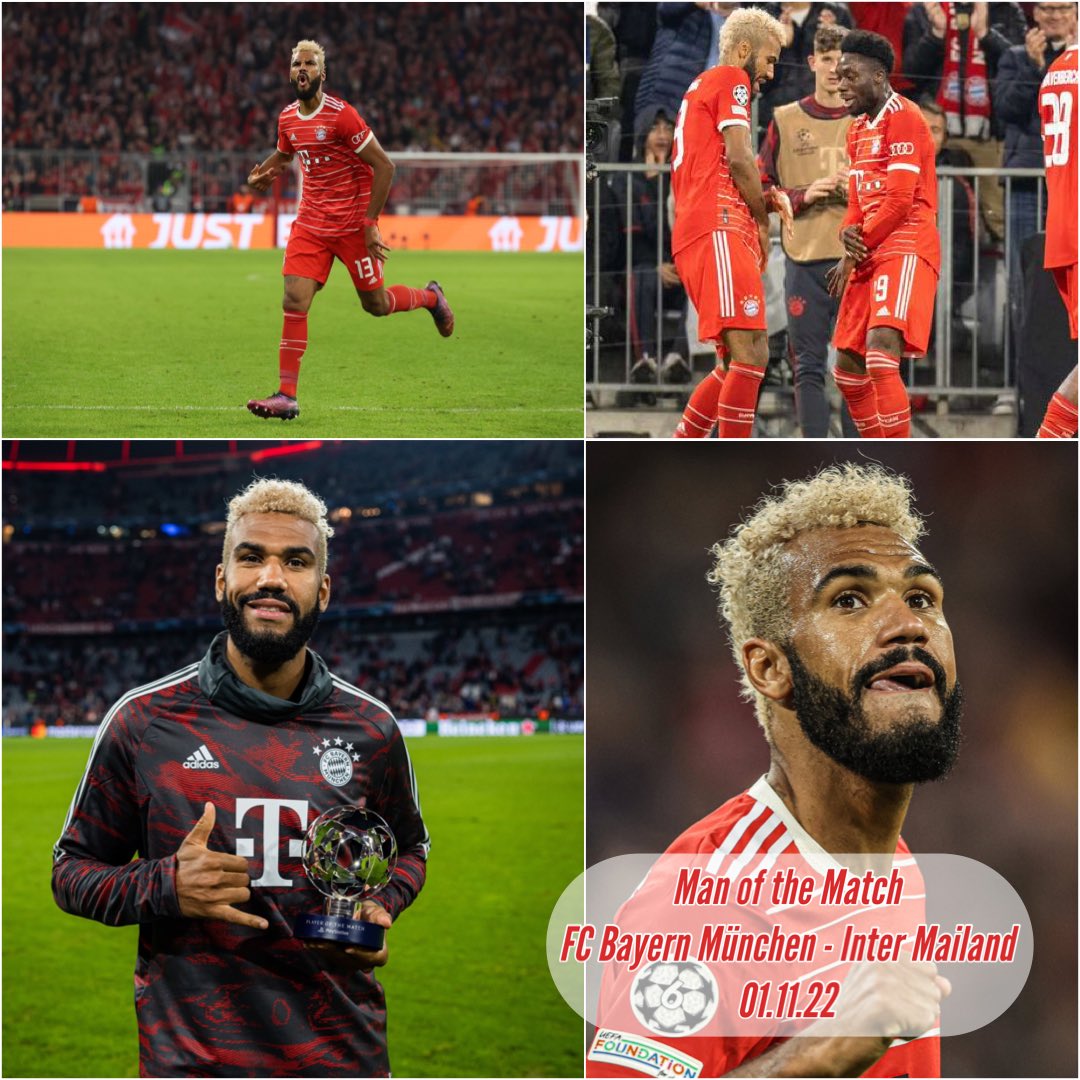 FCBLarsis93's tweet photo. Eric-Maxim Choupo-Moting ist Man of The Match !
#EMCM #ChoupoMoting #fcbayern #MOTM #ManOfTheMatch #ucl #FCBINT https://t.co/GZnhNcIPsr