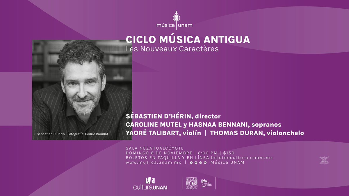 En su búsqueda por ofrecer al público un amplio repertorio de música de concierto, #MúsicaUNAM pone un enfoque especial en presentar conciertos de música antigua con ensambles nacionales e internacionales.

#CulturaUNAM