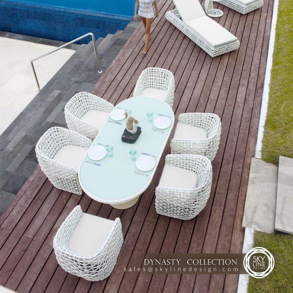 "Dynasty Collection now available in White Mushroom "

Being manufacturers allows us to solve any project. All kinds of styles, materials and finishes to ensure your satisfaction. We create unique experiences for our customers.

SKYLINE DESIGN NORTH AMERICA 

#outdoorfurnitur...