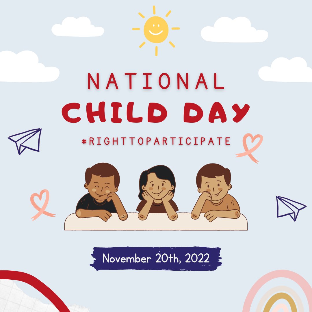 CANNNEONATAL's tweet photo. Happy National Child's Day!! This day is dedicated to highlighting the rights of children and youth nationally and ensuring their voices are heard! #RightToParticipate https://t.co/nqfTBEJVOT