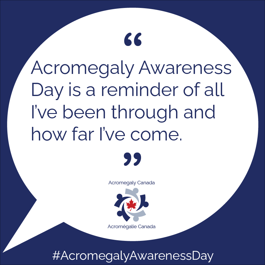 AcromegalyCAN's tweet photo. What does Acromegaly Awareness Day mean to the acromegaly community? From celebration to recognition to contemplation, our members share their thoughts.

#AcromegalyAwarenessDay #Acromegaly #PituitaryDisease #RareDisease https://t.co/MRZeAaOFNC