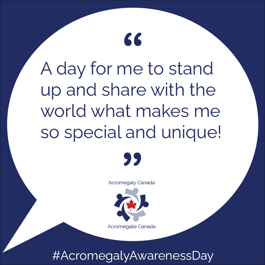 AcromegalyCAN's tweet photo. What does Acromegaly Awareness Day mean to the acromegaly community? From celebration to recognition to contemplation, our members share their thoughts.

#AcromegalyAwarenessDay #Acromegaly #PituitaryDisease #RareDisease https://t.co/MRZeAaOFNC