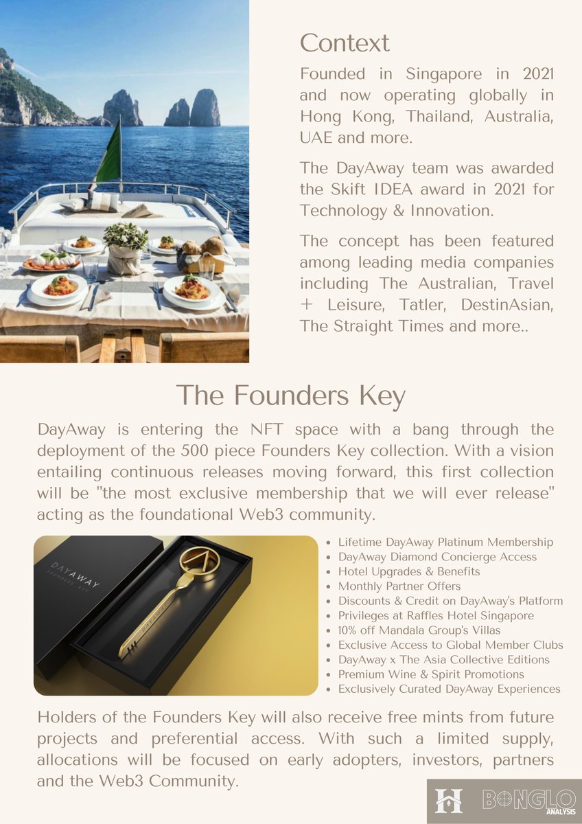 🥂DAYAWAY Alpha Leak🥂

Curated Luxurious experiences in partnerships with global partners // A new take on NFTs and high-end living.

The Founders Key will be the most exclusive NFT from the <a href="/dayawayofficial/">DayAway</a> team // Tap in
