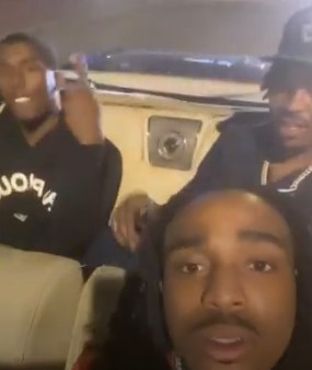 ScientificBrad's tweet photo. Footage seems to show the guy in the back of the car doing the shooting. are these bodyguards?, looks like the same hat, same chain and same rings on his hand @1YoungTakeoff #takeoffshot #takeoffvideo #TakeOff #takeoffdeath #takeoffmigos #takeoffhouston https://t.co/jD0XqvoAlm