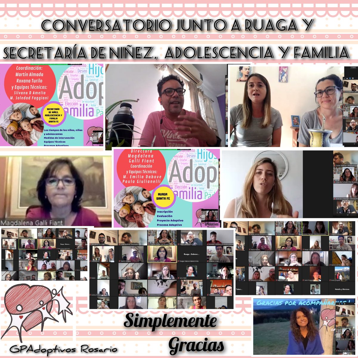 Conversatorio junto a #ruagaSantaFe y #ninezadolescenciayfamilia_sf 
Simplemente muchas gracias 🤍
Hermosa jornada compartida 👏👏👏
Equipo de gestión 👇
<a href="/GPAdoptivos/">GPAdoptivosRosario.</a> 
#adopción 
#derechosdennya 
#esperaactiva 
#laesperamasansiada