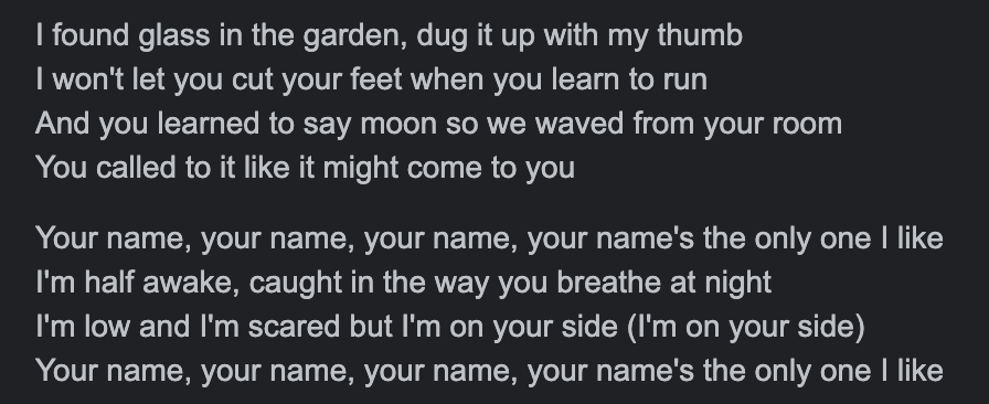 christa232's tweet photo. i do think wyatt's song is the most loving song ive ever heard in my life. "you learned to say moon so we waved from your room" gets me every time https://t.co/PxRYtQJ2xM