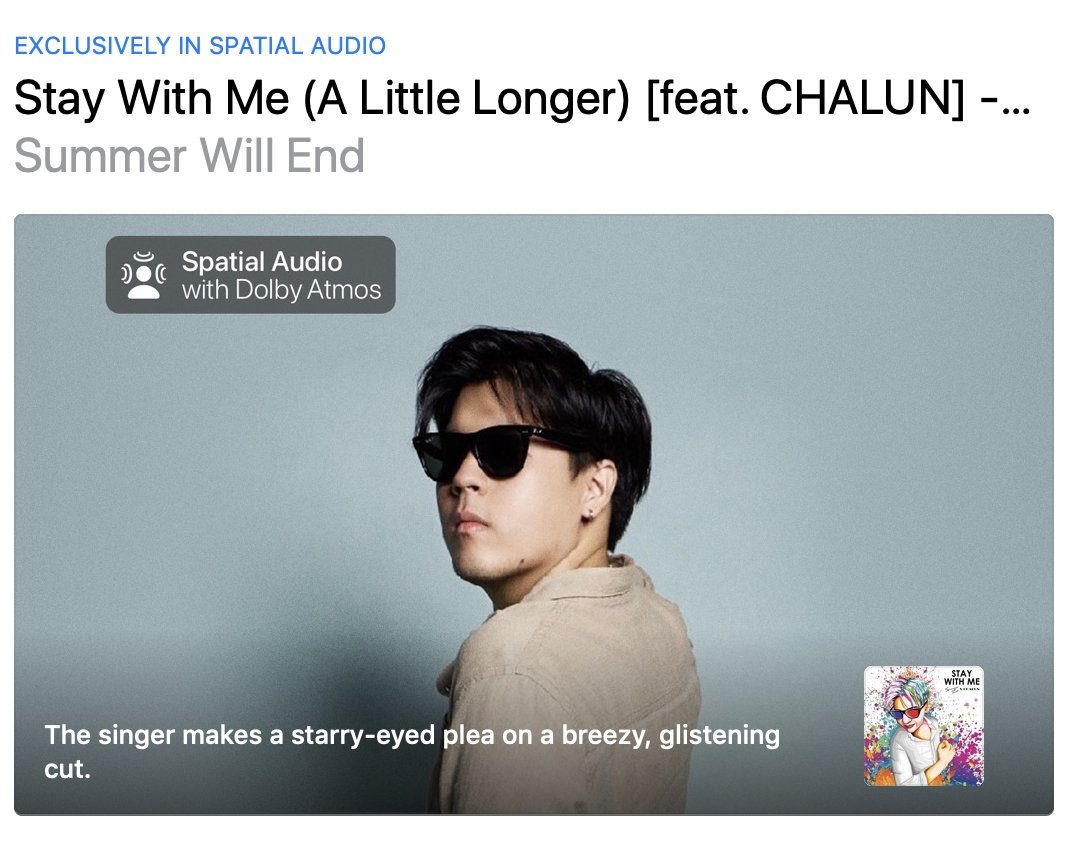 " I just want you here little longer " 
Stay With Me ( A Little Longer) - Chalun x Summer will end

' ฉันแค่อยากให้คุณอยู่ที่นี่นานขึ้น
listen now 👇
apple.co/3h4hnRG
#tidalmusic #applemusic #spotify #youtubemusic #deezer #believedigital #SummerwillEnd #summerwillend1993