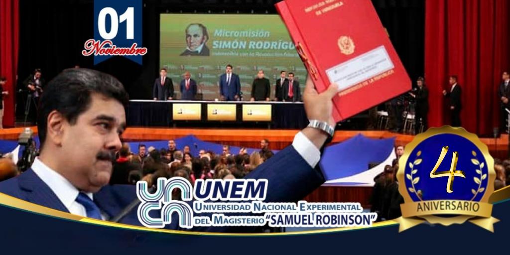 ¡Sigamos sembrando Patria!

Felicito a todas y todos los docentes, estudiantes, participantes y equipo de la <a href="/SomosUnem/">SOMOS UNEM</a>. Celebramos su 4to aniversario. Continúen con la noble labor de formar y ampliar la formación de los/as docentes venezolanos/as.

<a href="/NicolasMaduro/">Nicolás Maduro</a>
@MPPEDUCACION