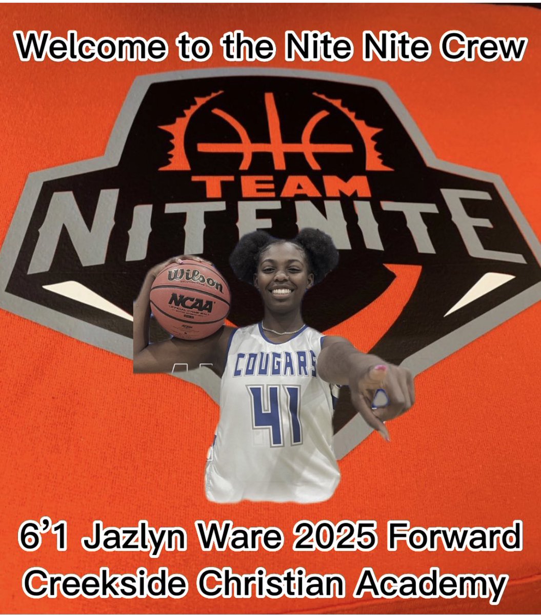 LegacyElite17u's tweet photo. This is a BIG get for the Nite Nite Crew!  Excited to WELCOME 6’1 Jazlyn Ware @JazlynWare3 a 2025 to the family!  College coaches check this young lady out now!  She can play inside or outside! #WeComing #RecruitNiteNite #NiteNiteMentality🟠⚫️ @Da1AnthemSinger @Creekside_GBB https://t.co/1Ar5nvVBZL