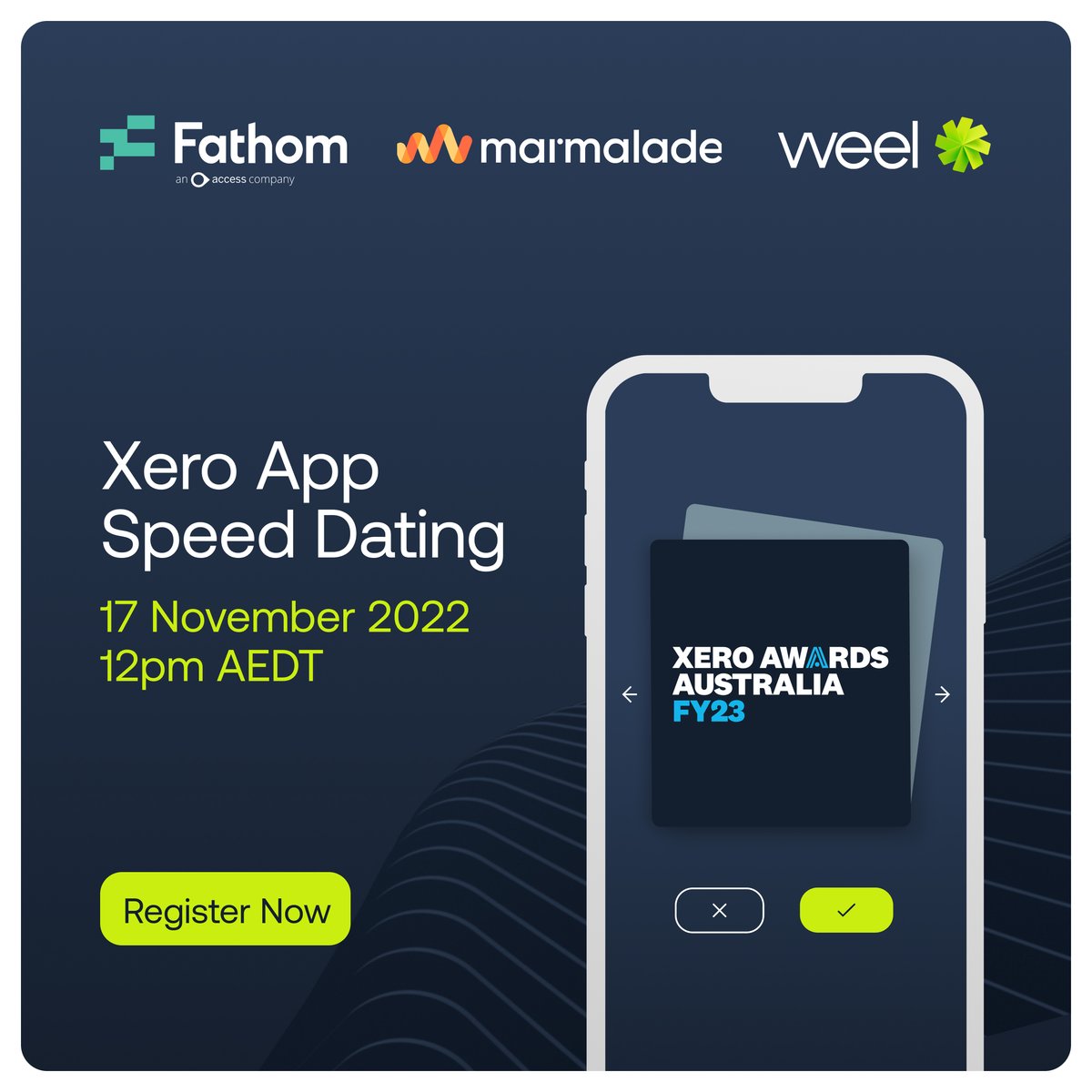 We're hosting a rapid-fire demo of 3 of <a href="/Xero/">Xero</a>'s best Finance and Small Business apps: <a href="/MarmaladeGroup/">Marmalade</a>, <a href="/fathomhq/">Fathom</a>, and, yours truly, <a href="/letsweel/">Weel (Previously DiviPay)</a>. Who knows, maybe you'll even get to swipe right? RSVP here: info.letsweel.com/webinar-xero-a…