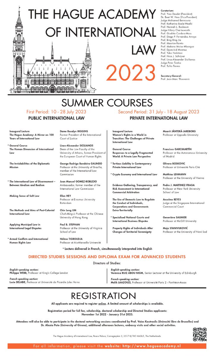 JMGomezRobledo's tweet photo. Con gran emoción les informo que impartiré un curso especial sobre el derecho internacional del desarme en el curso de verano 2023 de la Academia de Derecho Internacional de La Haya (@HagueAcademy)
 
¡Los invito a inscribirse y participar en esta gran experiencia académica! https://t.co/4tmTaXikGi