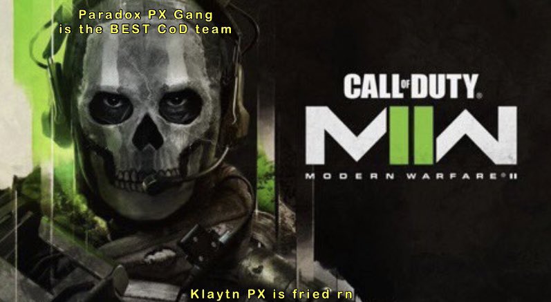 Klaetn's tweet photo. Free GIVEAWAY‼️🔥

We are giving away 4 MORE copies of Call of Duty #MWII   #MW2   #modernwarfare2   

Make sure you follow
@Wonton_PX
 
@KIaytin 
 And
@GANG_PX 

Like and RT 
Comment your platform 

Giveaway ends 11/2 - WINNERS WILL BE MESSAGED https://t.co/MfDPqqcRC4