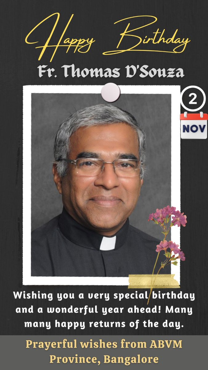 ABVMPallottine's tweet photo. Wish you Happy Birthday dear Fr Thomas D'souza https://t.co/kDqsawtOO9