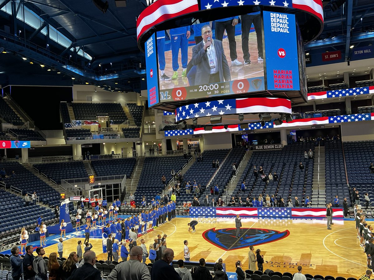 sukivrb's tweet photo. First ones at @WintrustArena for @DePaulHoops 2022-2023 exhibition!  Here 4 the action &amp; 2 watch my @depauldanceteam dancer!  Let’s get this!  ♥️💙🏀 #bluegrit #DemonTime @DePaulAthletics   Find me:  L 123 P 13 https://t.co/5dNhuDt7IX