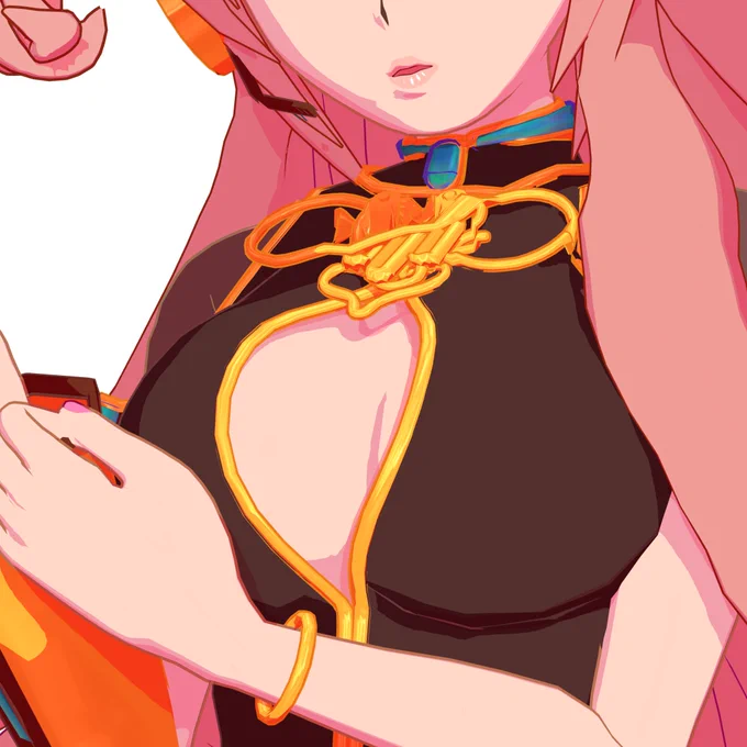 For con brio, the original lighting set up left much to desire in regards to the shading on Luka's chest, so I had to render it twice with lighting that complemented her shape more. I then edited them together in post 