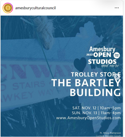 GrtrNbptToday's tweet photo. Amesbury Open Studios Countdown: 10 days
Sat. Nov. 12, 10am–5pm
Sun. Nov. 13, 11am–4pm
https://t.co/QaHFtYsJcv
#artistsmuse #aos22 #amesburyopenstudios #openstudiotour #creativeamesbury #iamesbury #creativenorthshore #creativecommunity #amesburyma
https://t.co/Ax0zHDiKO1 https://t.co/6b1cE9DVeA
