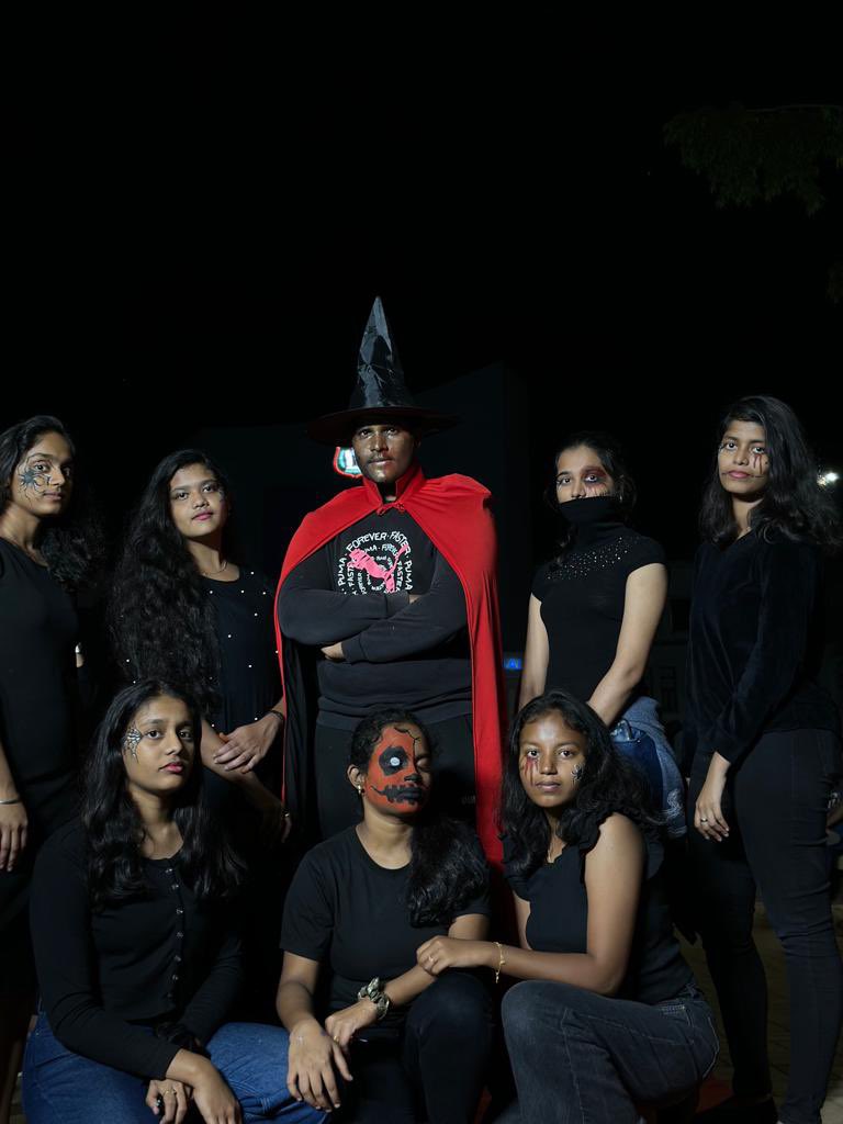 warangal_nit's tweet photo. Halloween Festival as part of Technozion 22. Face painting,Ramp walk, spooky reels and spooky costumes were organised as part of the festival.#tz22 #technozion #tz #campus #halloween https://t.co/T1dn7Qwo2W