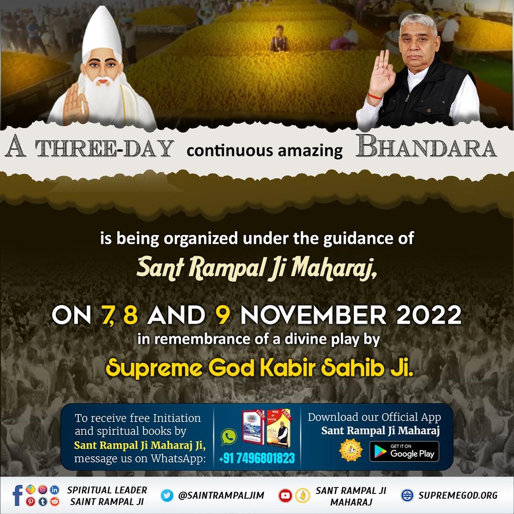 #GodMorningWednesday 
Supreme god kabir sahib ji in the form of keshav banjara came to Kashi with 9 lakh bullocks full of foods and served to 18 lakh devotees, sages and great sages for three days.