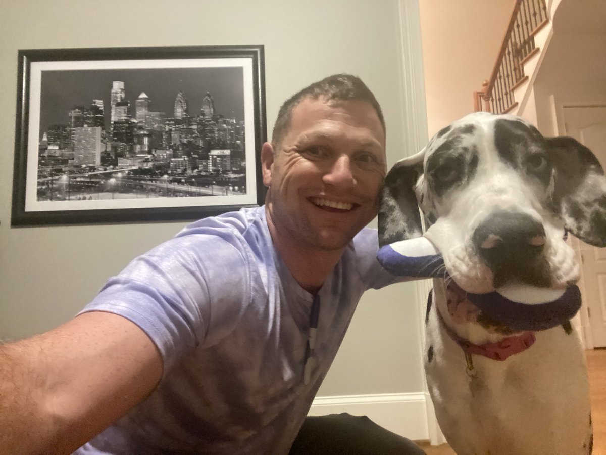 BrianG523's tweet photo. Loving my #smerchmerch and so does my puppy! @smerconish note the picture of my former home on the wall. The shirt is amazingly soft!!!! https://t.co/UL2RxWJgH2