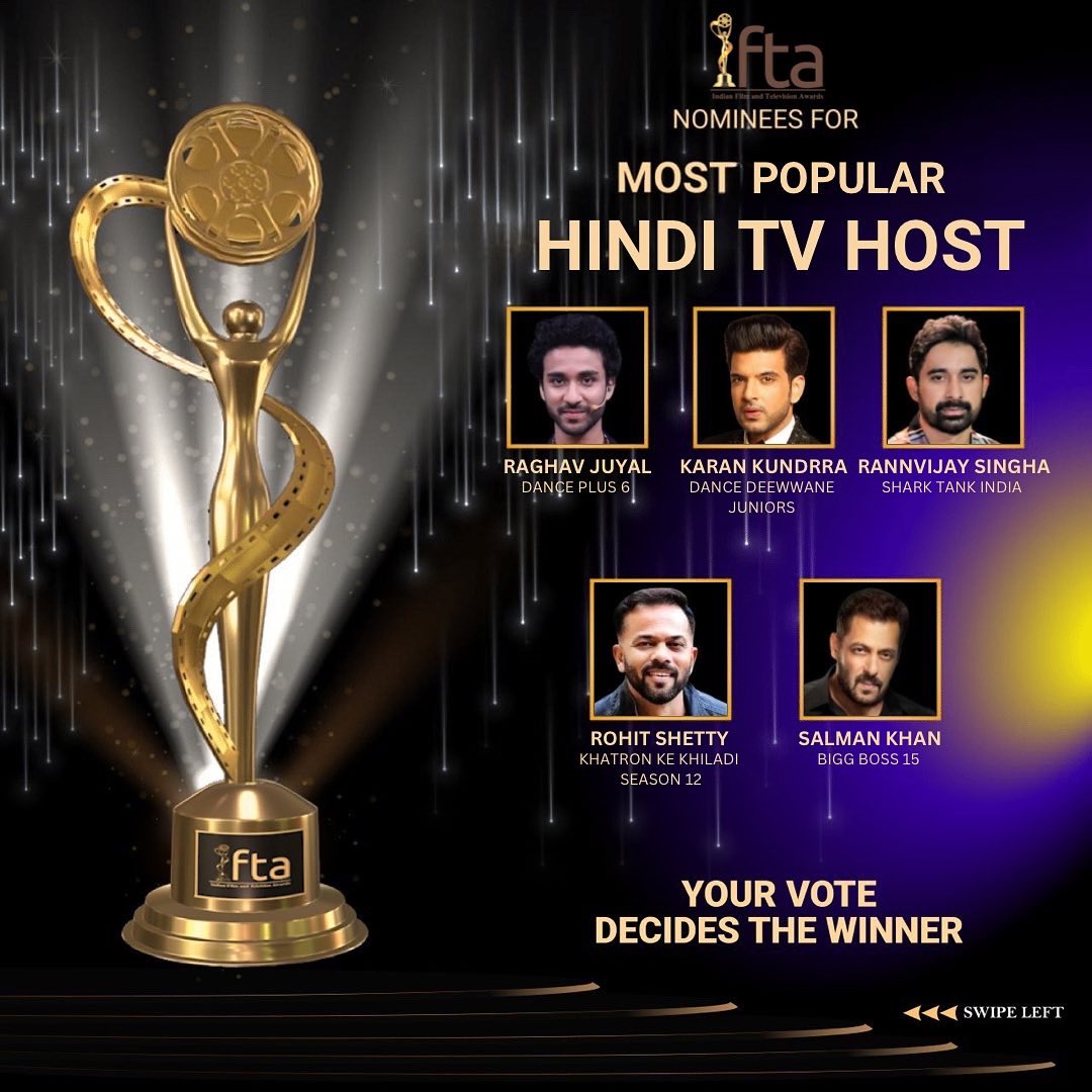 ifta_india's tweet photo. โญ๏ธ IFTA Most Popular Hindi TV Host 2021-22 โญ๏ธ
Voting link - https://t.co/RyCprzcgwK
Vote for Your Favourite!!
#ifta2022 #peopleschoiceawards #polbol https://t.co/hVI4xHMUVu