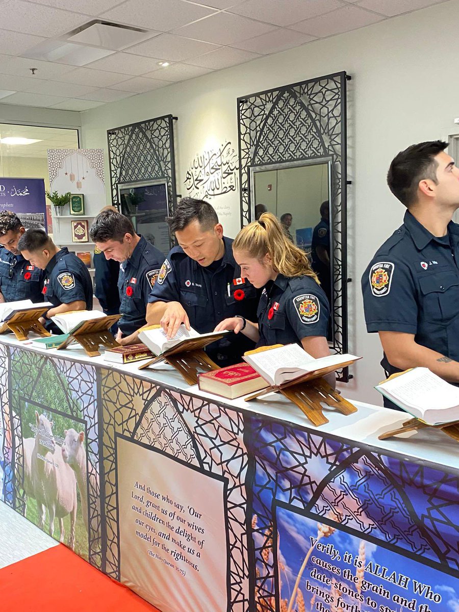BramptonMasjid's tweet photo. Thank you @ChiefBoyes and @DivChiefRav for visiting Mubarak Mosque @BramptonMasjid with newly hired members of @BramptonFireES.  It was a pleasure to host you.#knowyourcommunitytour https://t.co/8gojla1X27