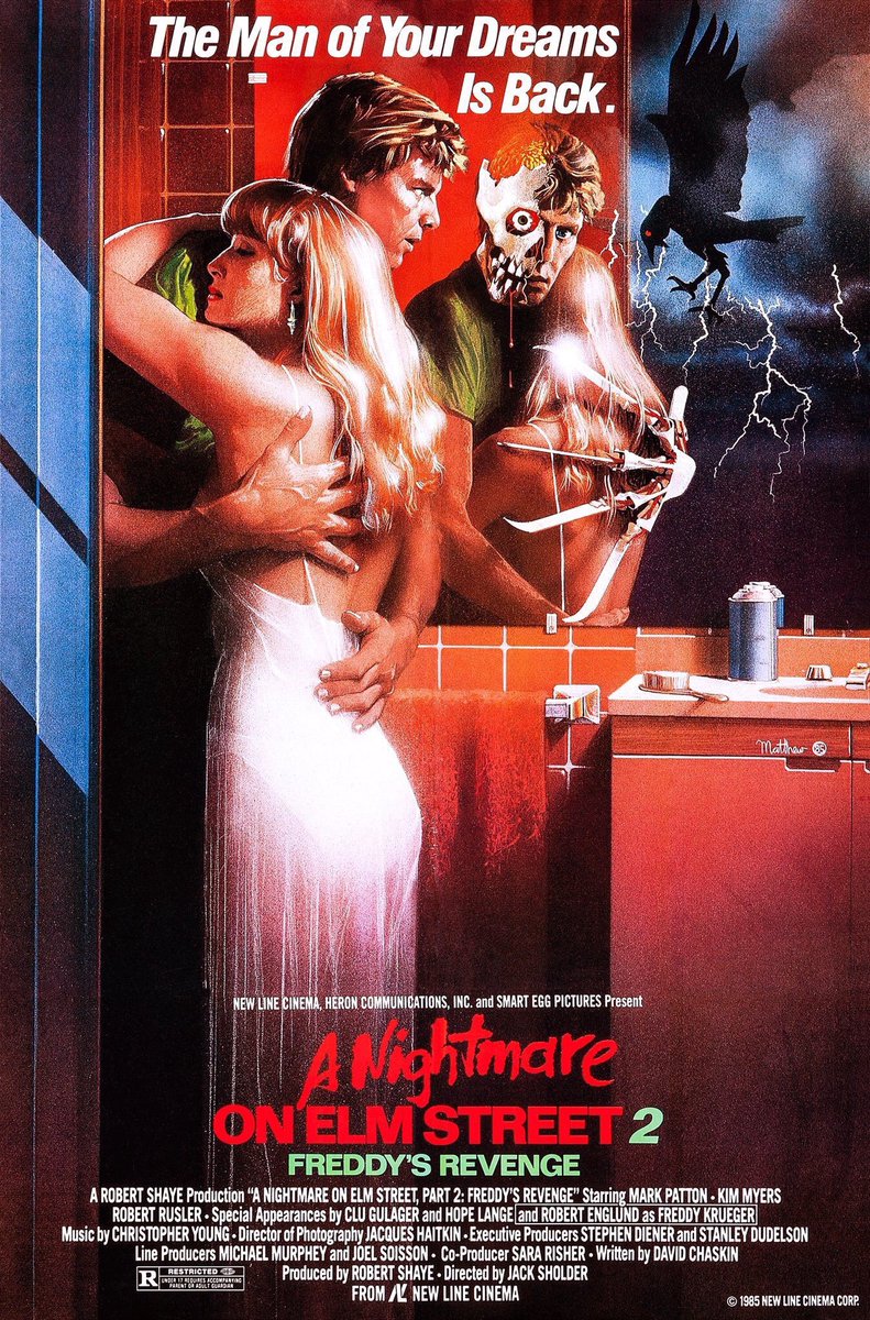 🎬MOVIE HISTORY: 37 years ago today, November 1, 1985, the movie ‘A Nightmare on Elm Street 2: Freddy’s Revenge’ opened in theaters!

#RobertEnglund #MarkPatton #KimMyers #RobertRusler #CluGulager #HopeLange #ChristieClark #MarshallBell #MelindaOFee #TomMcFadden #SydneyWalsh