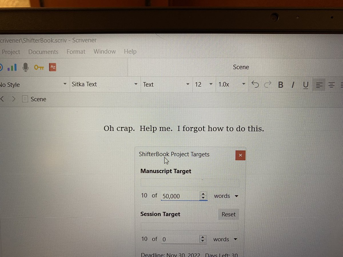 BAWilsonWrites's tweet photo. After an exhausting day, I finally sat down and conquered my first 10 words for #NaNoWriMo. Yep.  Going great so far.  Now, I remember exactly why I wanted to do this again.  . . https://t.co/2vh2dSDCuP