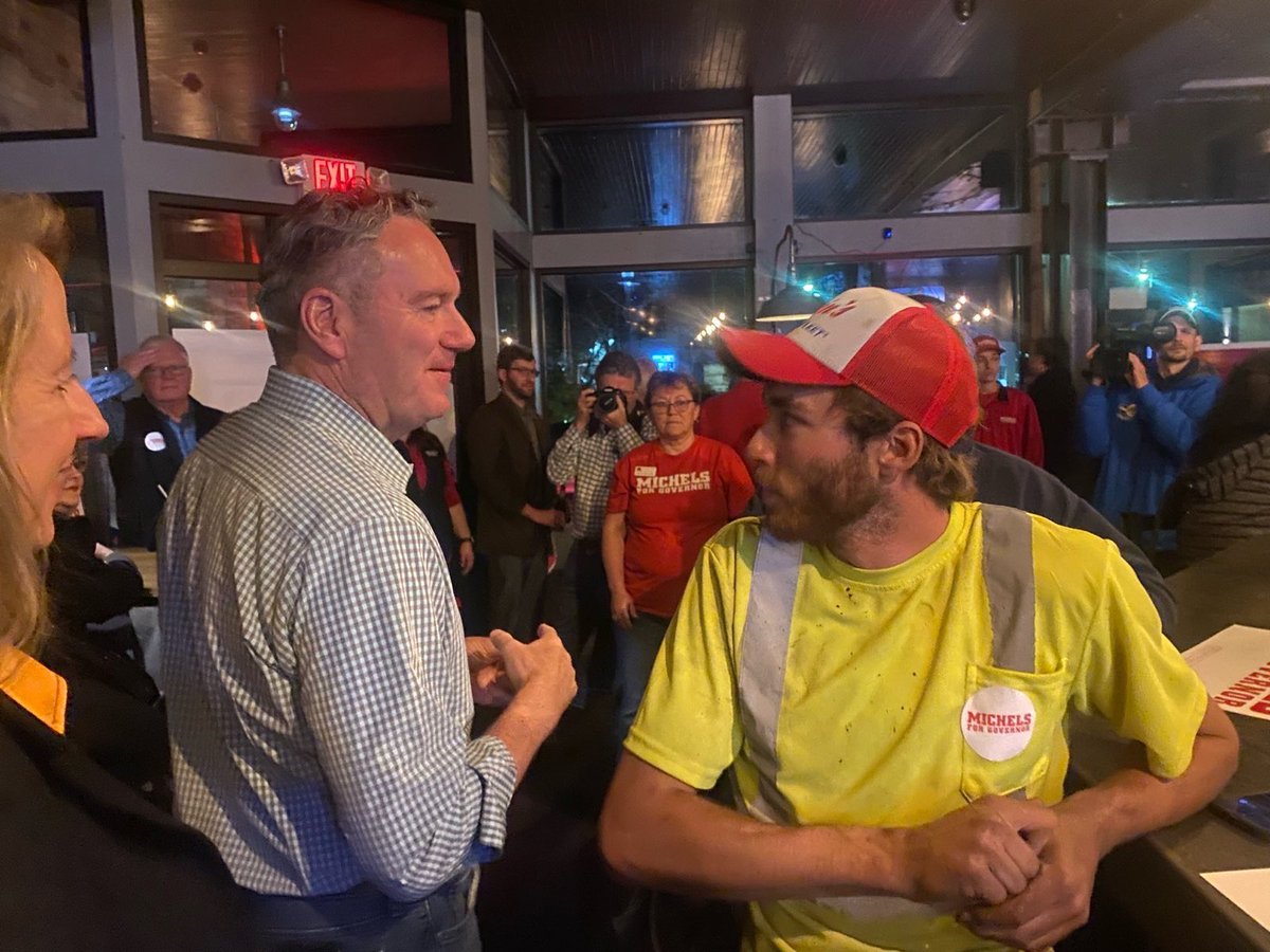 michelsforgov's tweet photo. Capped off today’s leg of the Let’s Get to Work, get out the vote tour at Ironworks in Marinette. https://t.co/iA8K4SmU3i