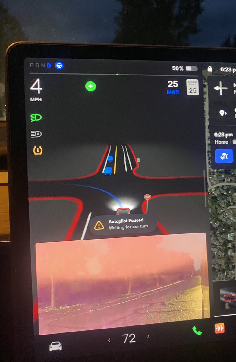 teslavus's tweet photo. How cute is it that we wait “our” turn?? (Don’t usually see traffic at the four-ways) https://t.co/5ZIFDBAG0u