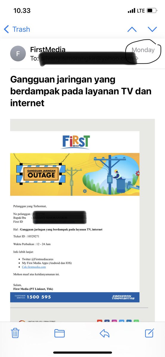 esereles's tweet photo. Min @FirstMediaCares , ini jaringan FM menua apa gmn? Masa dari Sabtu, ke Senin, ke Rabu ini, terus nanti Sabtu (lagi) error! Tolong lah yg benar dikit, error 1 bln minimal 2x ok, ini error hampir tiap hari masa 🔥
Giliran bayaran gak boleh telat, kalau gak didenda! https://t.co/rgPBD3mXLh