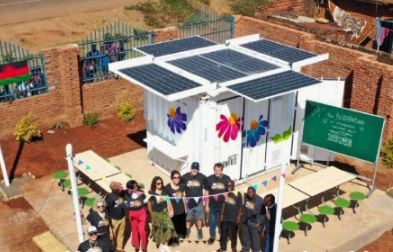 Very excited to be collaborating w/ Stanford freshman Sofie Roux (<a href="/roux_sofie/">BloomBox Design Labs by Sofie Roux</a>), who built a solar-powered shipping container computer lab at the New Beginnings (NB) School in Malawi. The World Librarians <a href="/WL_UMass/">World Librarians - UMASS</a> student team is now processing the 1st content request from NB.