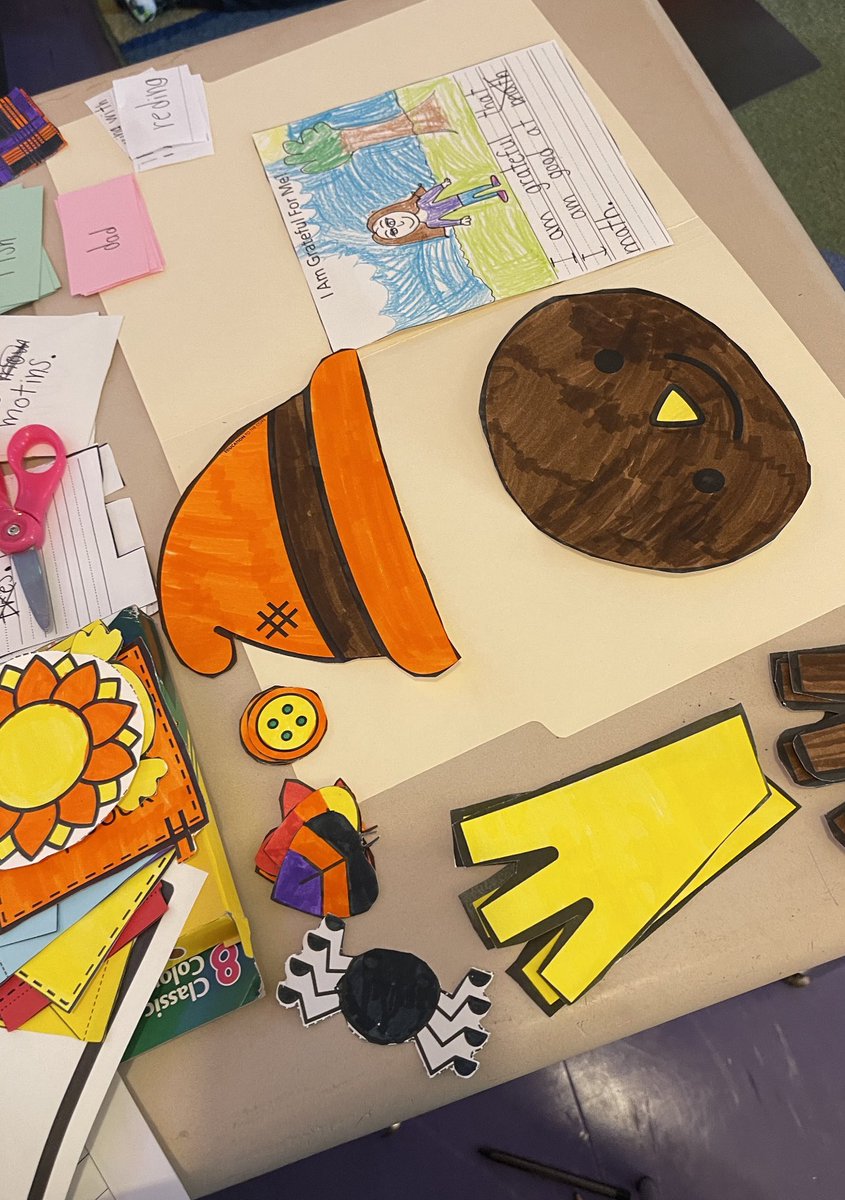 mrsgregory2nd's tweet photo. I am so excited finish these and hang them up!!!!  We have been talking all about Gratitude and made these adorable Scarecrow Giving Thanks Flapbooks!  ❤️ @HeritageECS #WEareLakota #WEchooseLakota #HECSmagic #fearlessfirstgrade https://t.co/WOhDRNi6WV