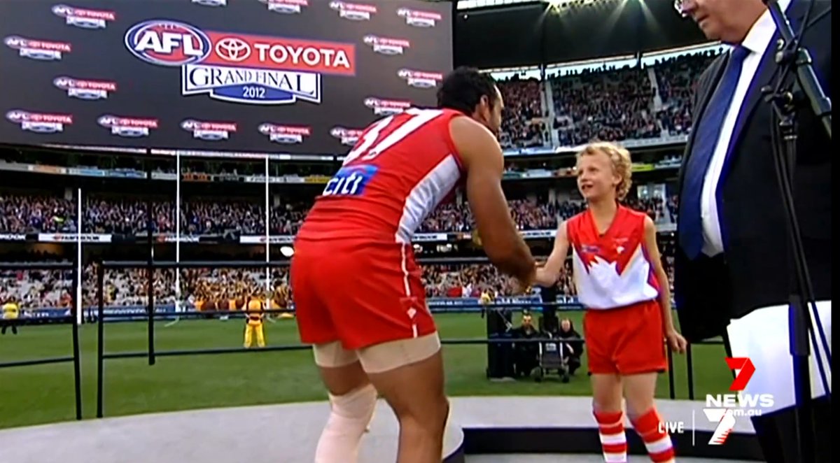 Ten years after rubbing shoulders with Adam Goodes and Luke Darcy, a young Jedd Busslinger’s bold prophecy is about to come true.🙏

What a story:  7sport.link/3NyeKni