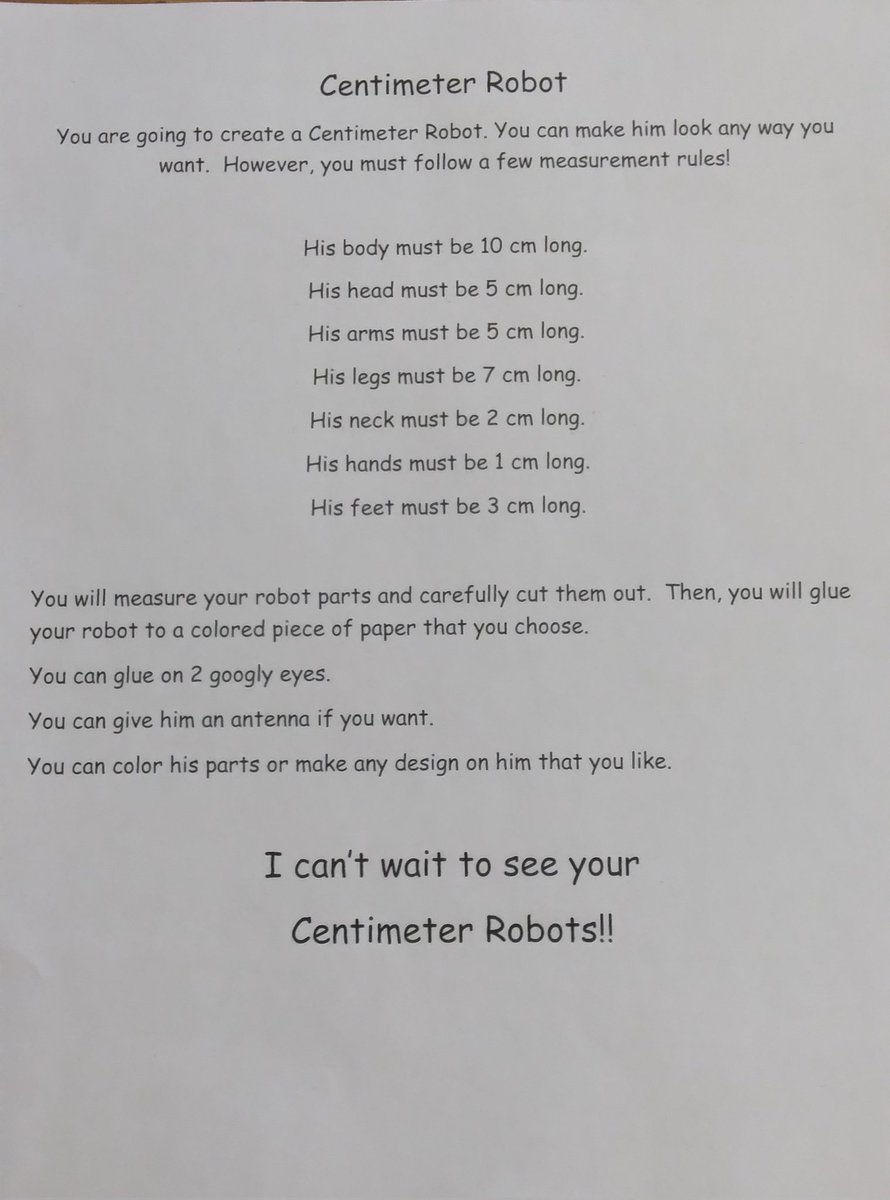 pseltzer57's tweet photo. 2nd graders use their measurement skills to build and design a Centimeter Robot. They self assess using a rubric too! #measuringfun @RCSDMLKJr https://t.co/eA8AtraQgL