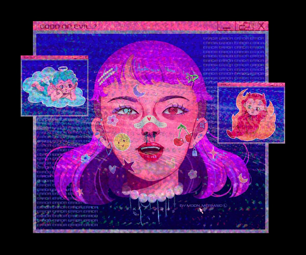 _Moon_mermaid_'s tweet photo. Good or evil?✨ #digitalart #ilustration #ArtistOnTwitter https://t.co/llyv0tKMRb