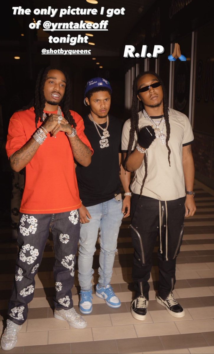 hiphopcnation's tweet photo. Last photo from TakeOff, Quavo &amp; Shakur Stevenson

#RIPTakeoff 🕊

(via shotbyqueenc/IG) https://t.co/TXe7sAsktf