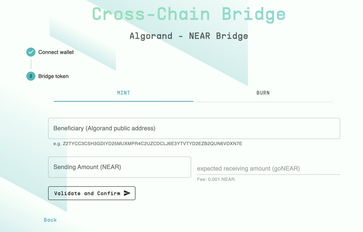 AbstrLabs's tweet photo. who want to get some NEAR on Algorand, try it here! https://t.co/n7BzjeCDVm https://t.co/wNR18h5uIX