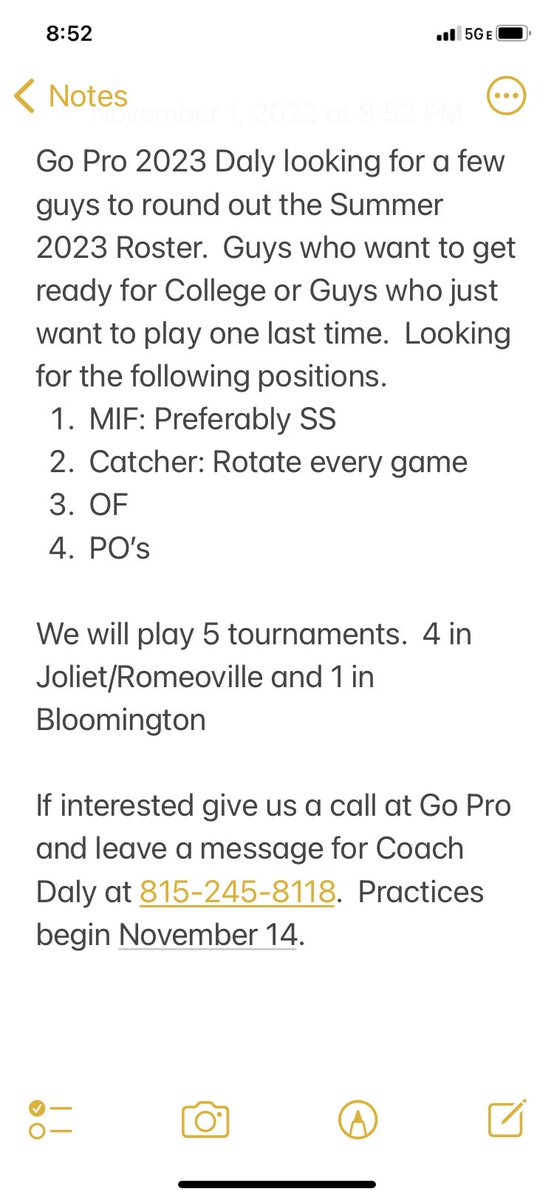 Daly17Bob's tweet photo. Go Pro 2023 Daly is looking for a few players to round out our Summer 2023 Roster.  Check out the Information below and give us a call@if you are interested! @gopro_ball https://t.co/W68MI4YBGg