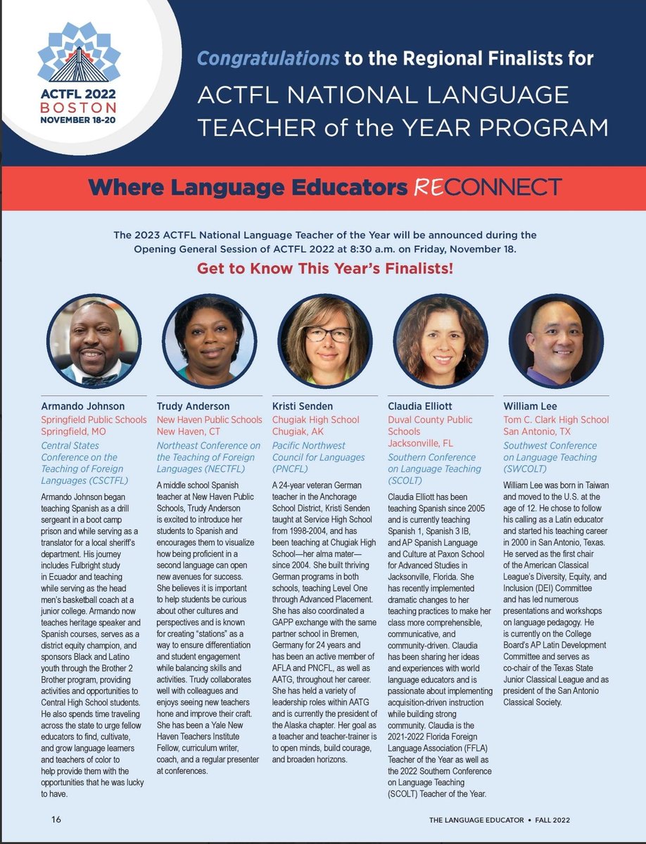 ArmandoJohnson's tweet photo. When you see your face in a magazine beside one of the most influential people in the world, world renowned Chef José Andrés, and among the best language teachers in the U.S., you have had a great day! Bulldog Proud tonight! @CentralBulldog @officialSPS @flam_mo @csctfl https://t.co/adhshXPHKe